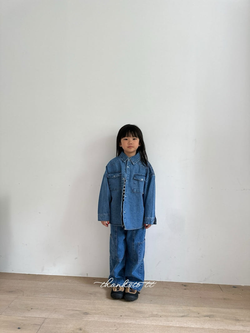 Thanksto TT - Korean Children Fashion - #kidzfashiontrend - People Denim Shirt - 5