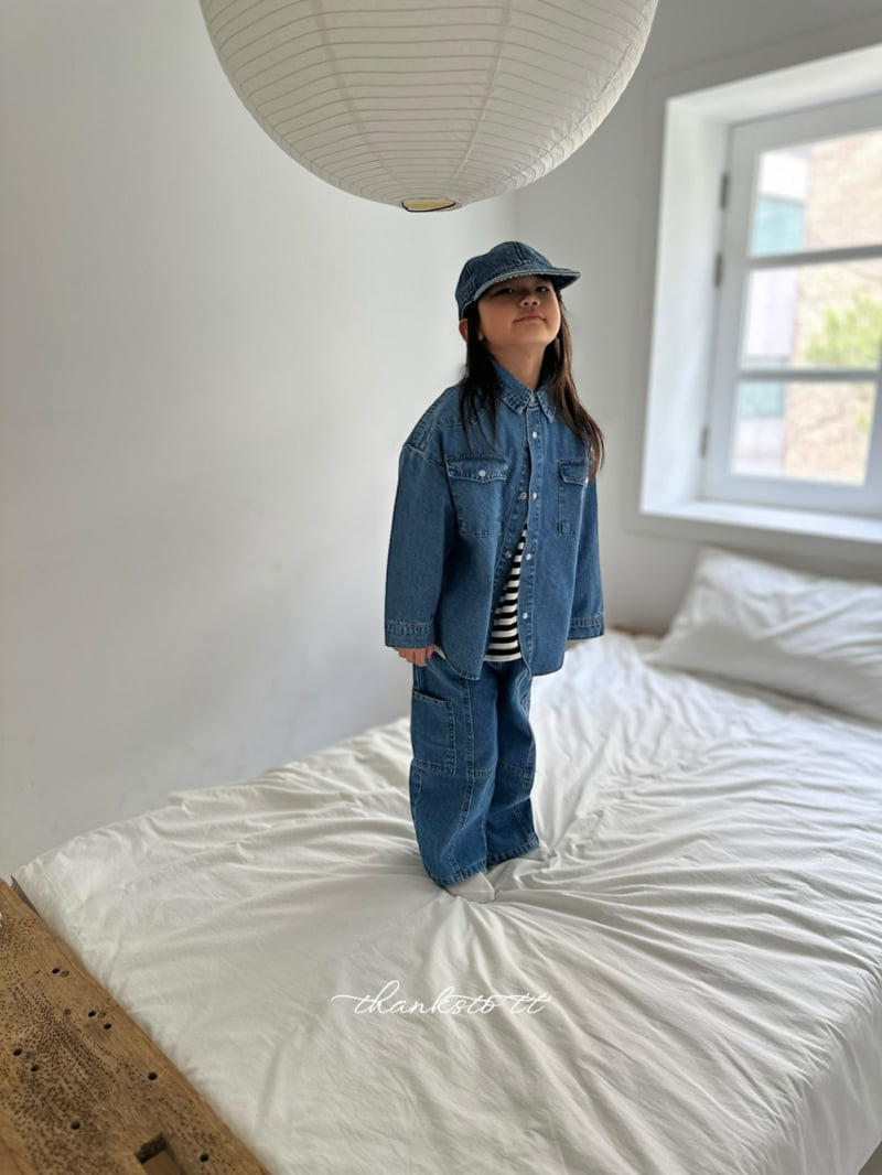 Thanksto TT - Korean Children Fashion - #littlefashionista - People Denim Shirt - 7