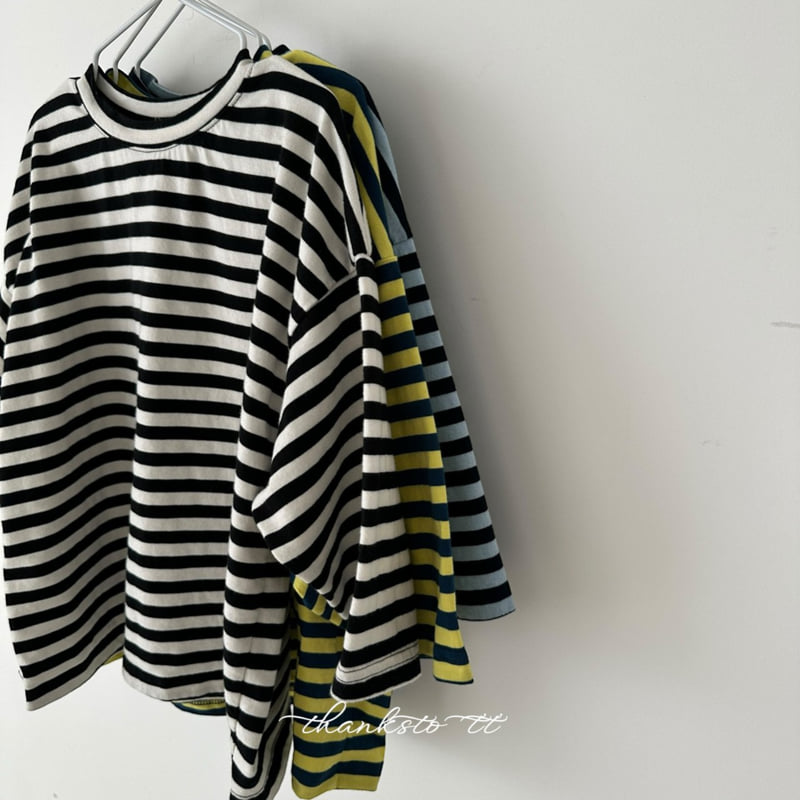Thanksto TT - Korean Children Fashion - #littlefashionista - Jay Striped Tee - 6