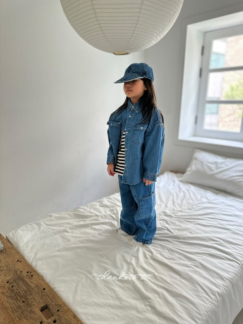 Thanksto TT - Korean Children Fashion - #magicofchildhood - People Denim Shirt - 8