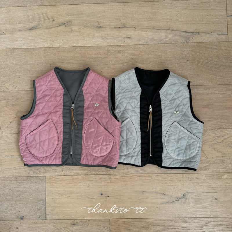Thanksto TT - Korean Children Fashion - #prettylittlegirls - Standard Reversible Vest - 2