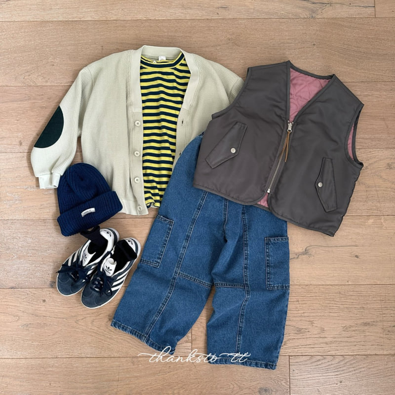Thanksto TT - Korean Children Fashion - #stylishchildhood - Standard Reversible Vest - 5