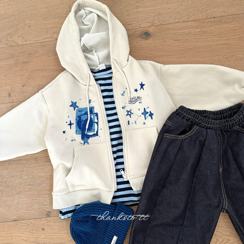 Thanksto TT - Korean Children Fashion - #prettylittlegirls - Space Hooded Zip-up - 4