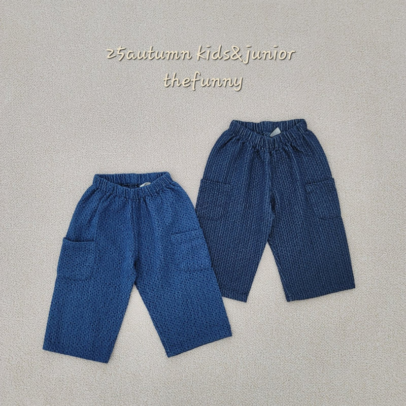 The Funny - Korean Children Fashion - #discoveringself - Waffle Denim Pants (Soft) - 12