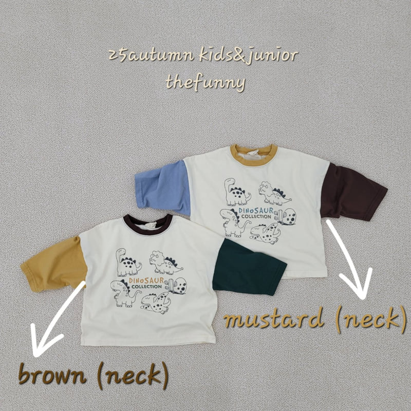 The Funny - Korean Children Fashion - #kidsshorts - Dino Tee