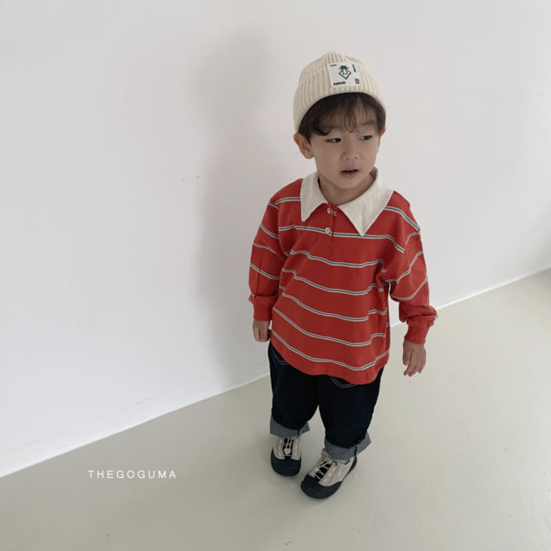 Thegoguma - Korean Children Fashion - #childofig - Multi Stripe Collar Tee - 5