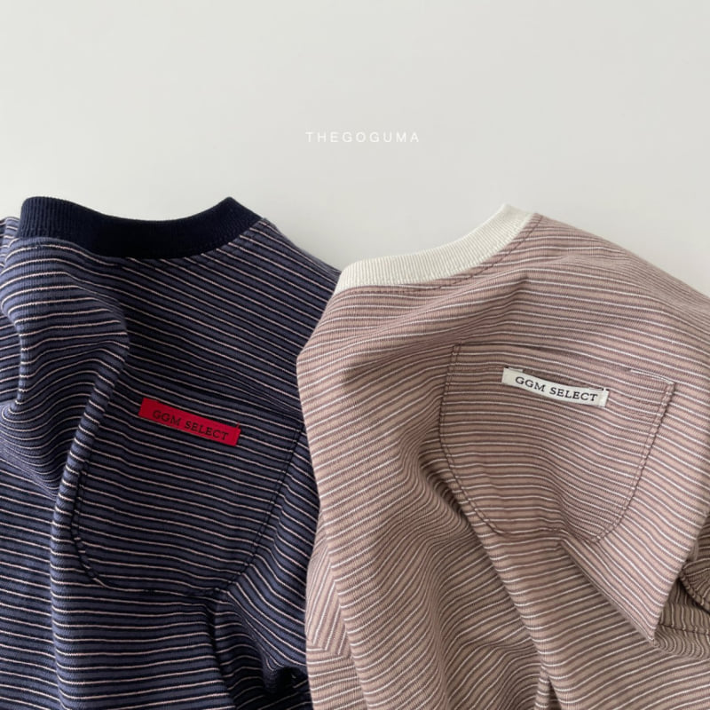 Thegoguma - Korean Children Fashion - #designkidswear - Jelly Stripe Pocket Tee - 11