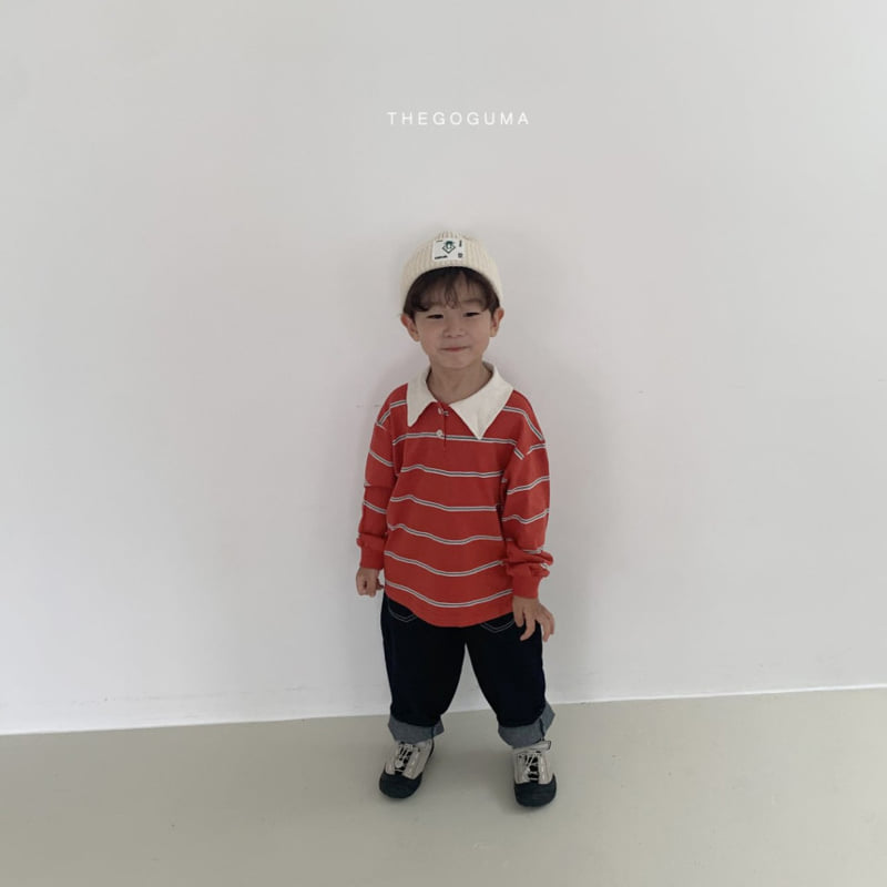Thegoguma - Korean Children Fashion - #discoveringself - Multi Stripe Collar Tee - 8
