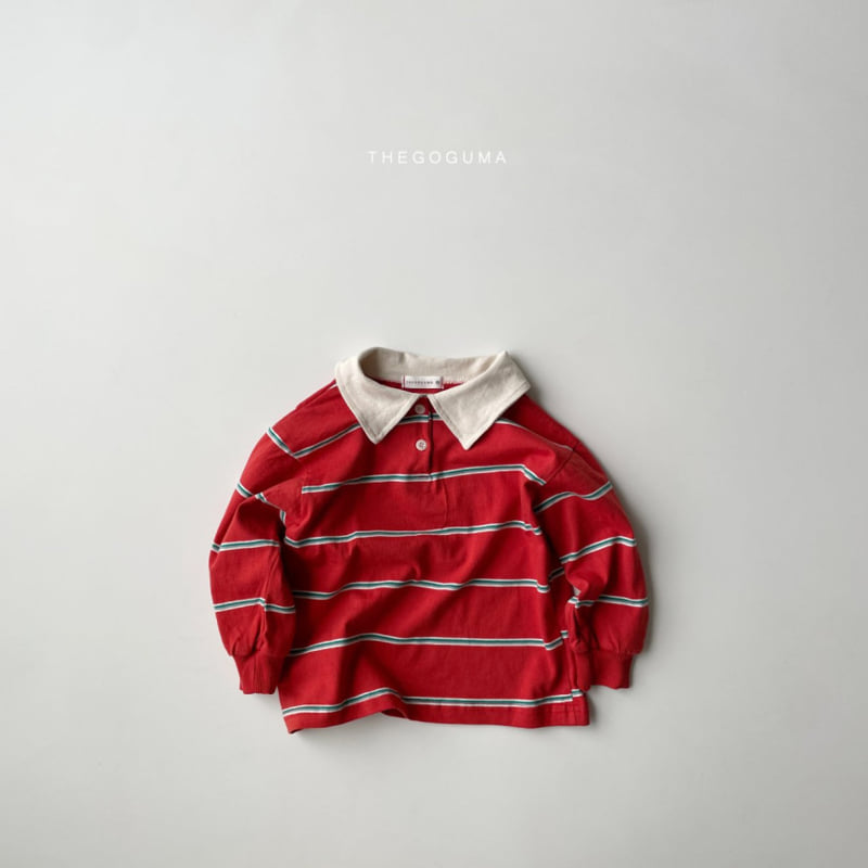 Thegoguma - Korean Children Fashion - #kidsshorts - Multi Stripe Collar Tee - 10