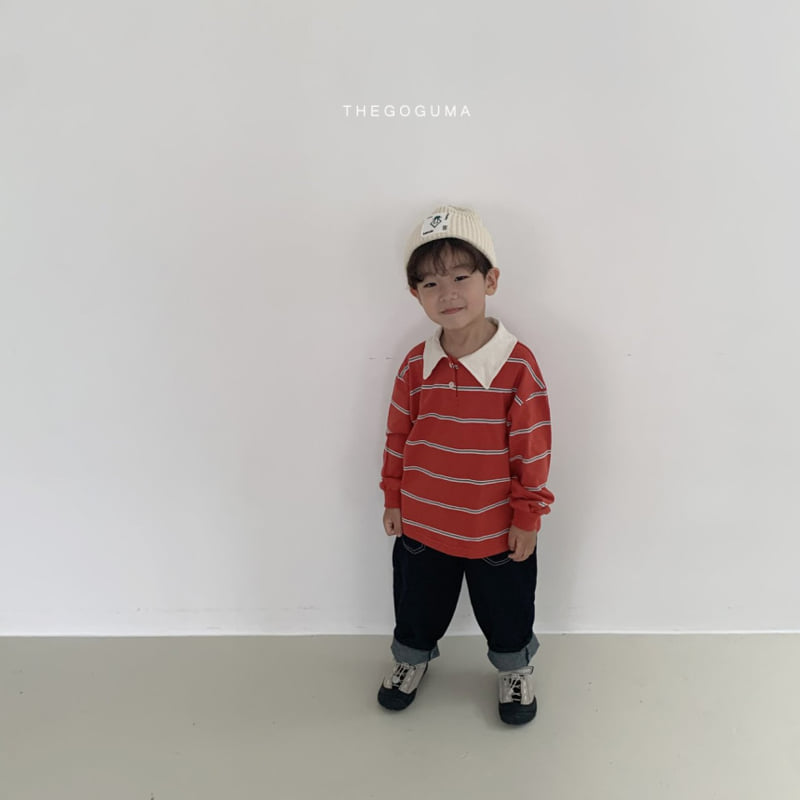 Thegoguma - Korean Children Fashion - #kidsstore - Multi Stripe Collar Tee - 11