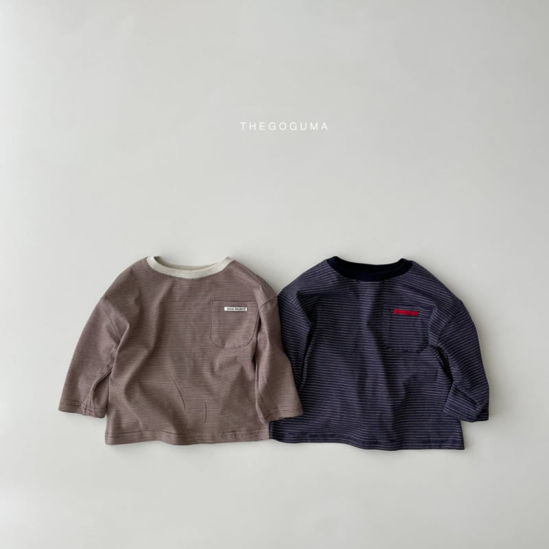 Thegoguma - Korean Children Fashion - #kidsstore - Jelly Stripe Pocket Tee