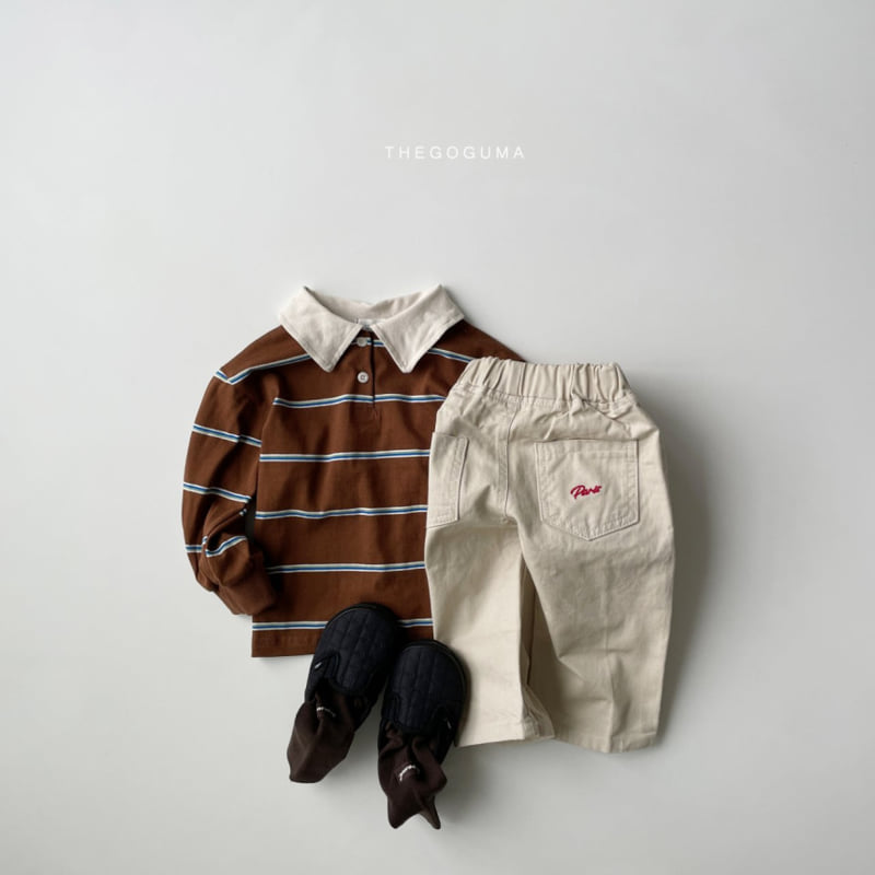 Thegoguma - Korean Children Fashion - #kidzfashiontrend - Multi Stripe Collar Tee - 12