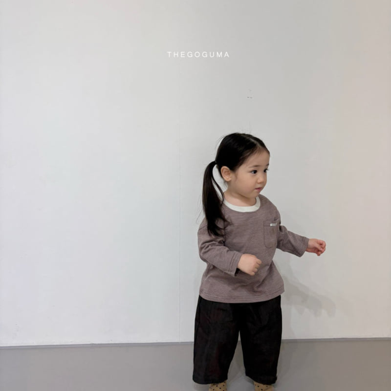 Thegoguma - Korean Children Fashion - #kidzfashiontrend - Jelly Stripe Pocket Tee - 2