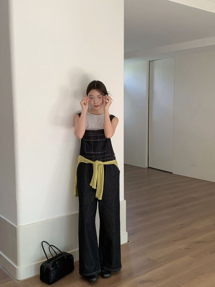 There By - Korean Women Fashion - #momslook - Suspender Denim Overalls