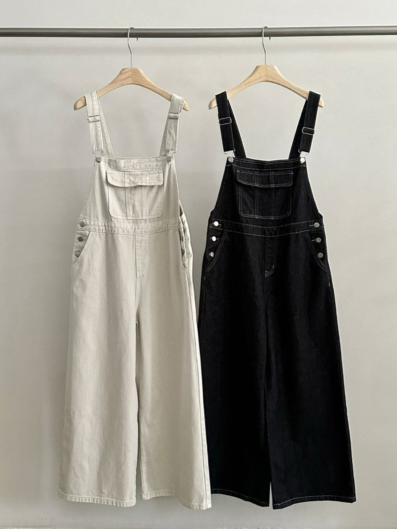 There By - Korean Women Fashion - #momslook - Suspender Denim Overalls - 11