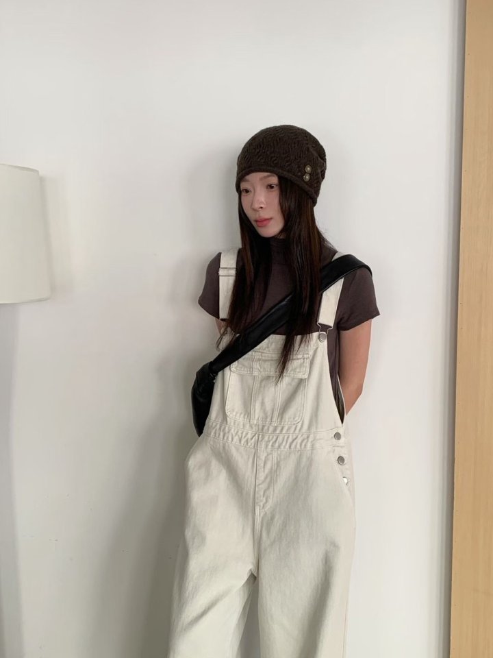 There By - Korean Women Fashion - #momslook - Suspender Denim Overalls - 9