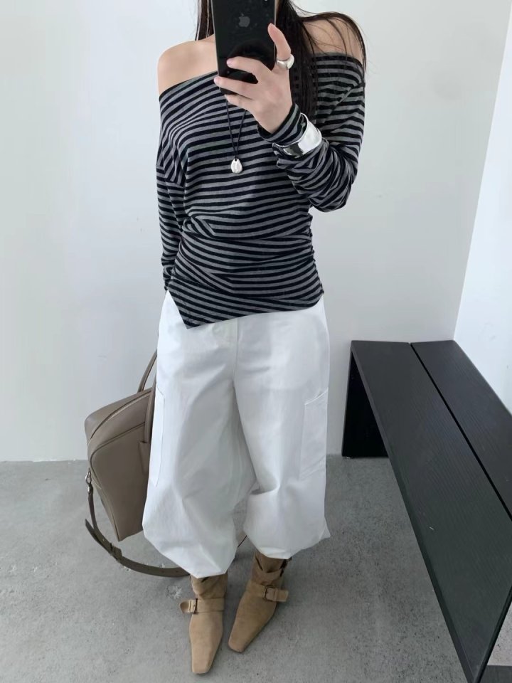 There By - Korean Women Fashion - #momslook - Nell Stripe Tee - 7