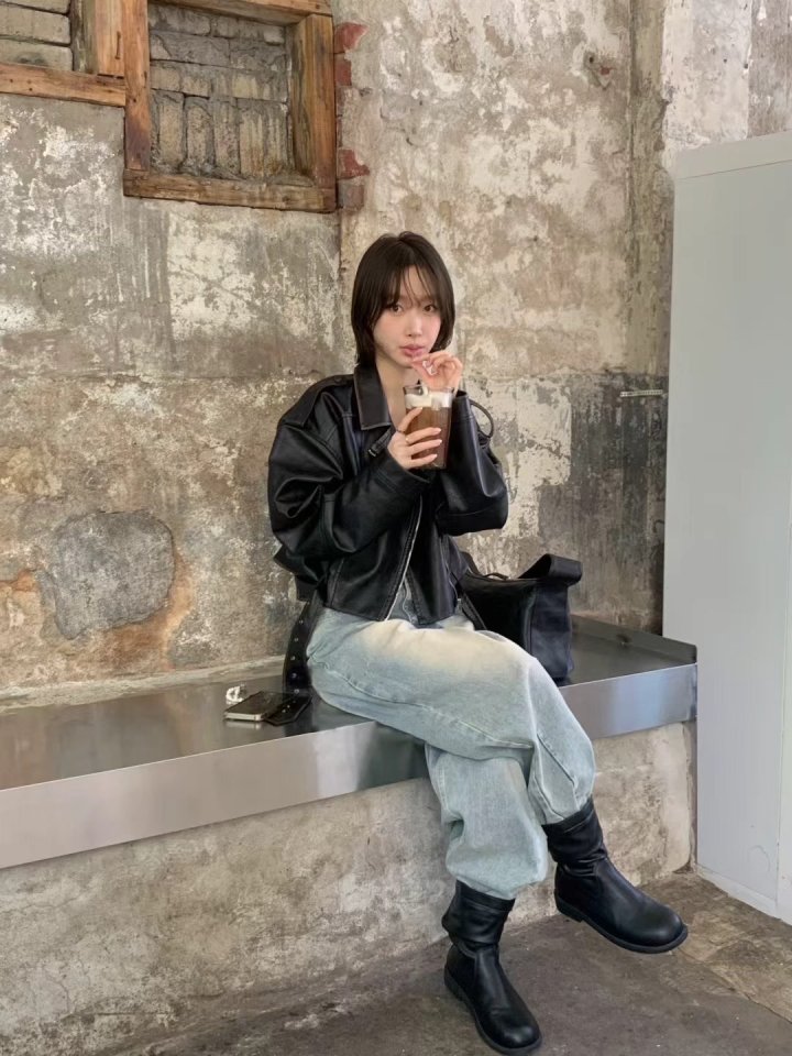 There By - Korean Women Fashion - #restrostyle - Dien Vega Leather Jumper - 6