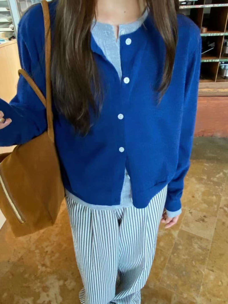 There By - Korean Women Fashion - #romanticstyle - Two Tone Cardigan - 4