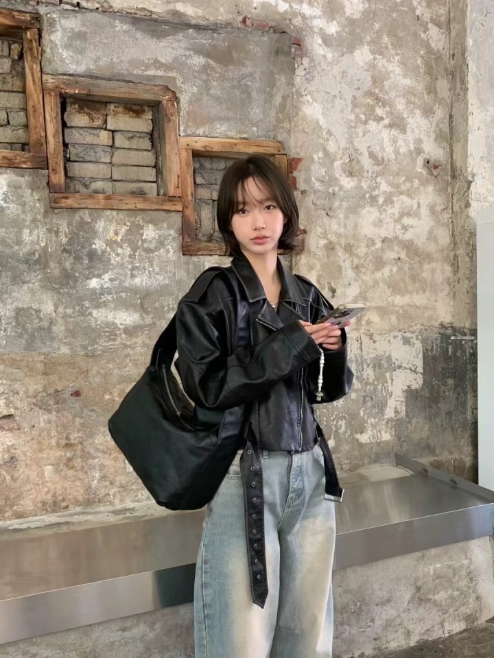 There By - Korean Women Fashion - #vintageinspired - Dien Vega Leather Jumper - 4