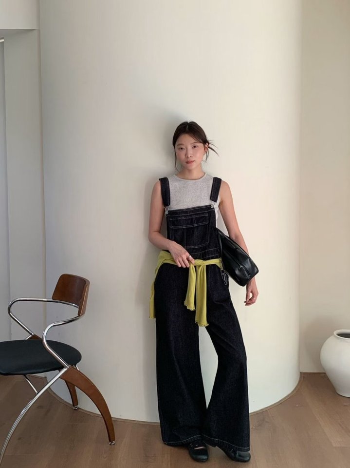 There By - Korean Women Fashion - #momslook - Suspender Denim Overalls - 4