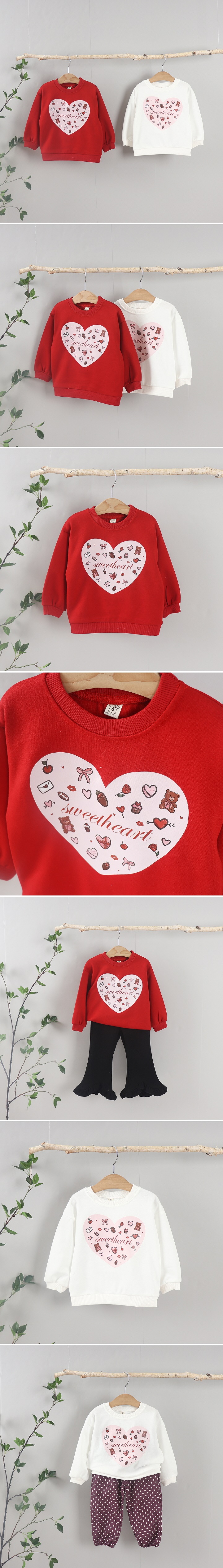 Tony - Korean Children Fashion - #Kfashion4kids - Heart Sweatshirt