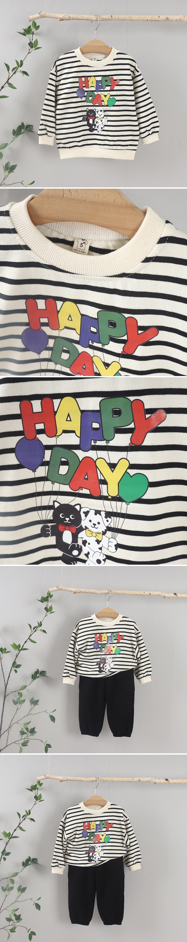 Tony - Korean Children Fashion - #kidzfashiontrend - Happy Day Sweatshirt
