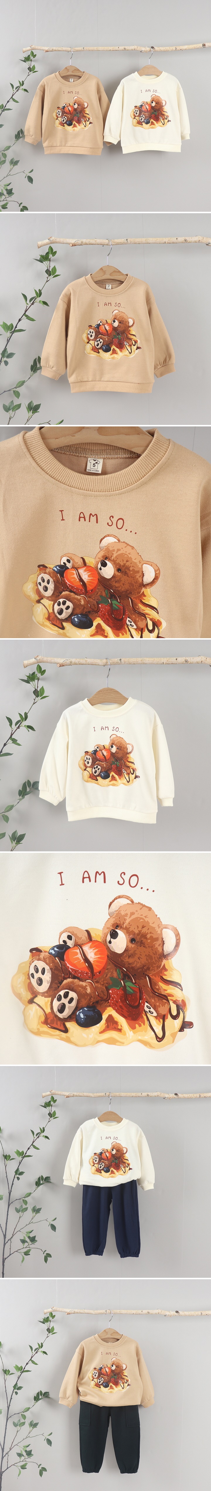 Tony - Korean Children Fashion - #minifashionista - Waffle Bear Sweatshirt