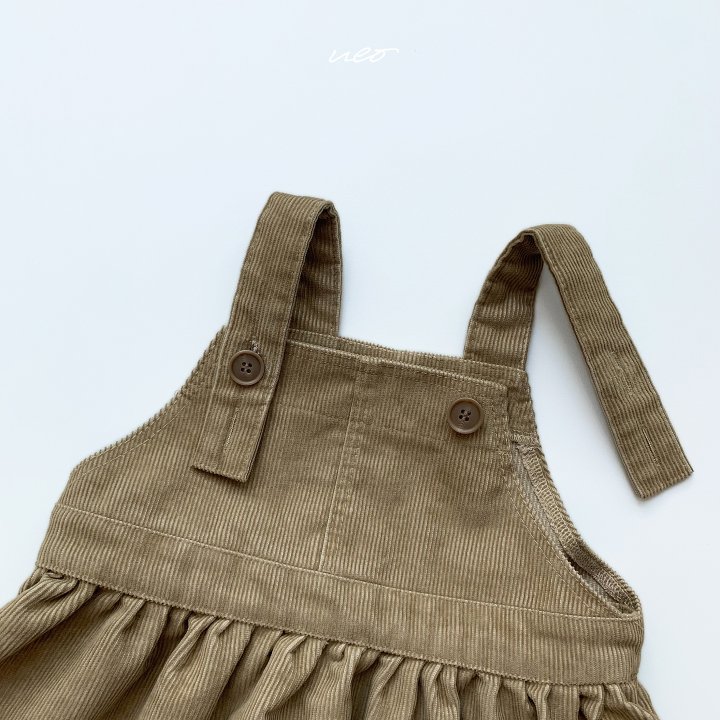 U Eo - Korean Children Fashion - #Kfashion4kids - Tulip Corduroy Suspender One-piece - 6