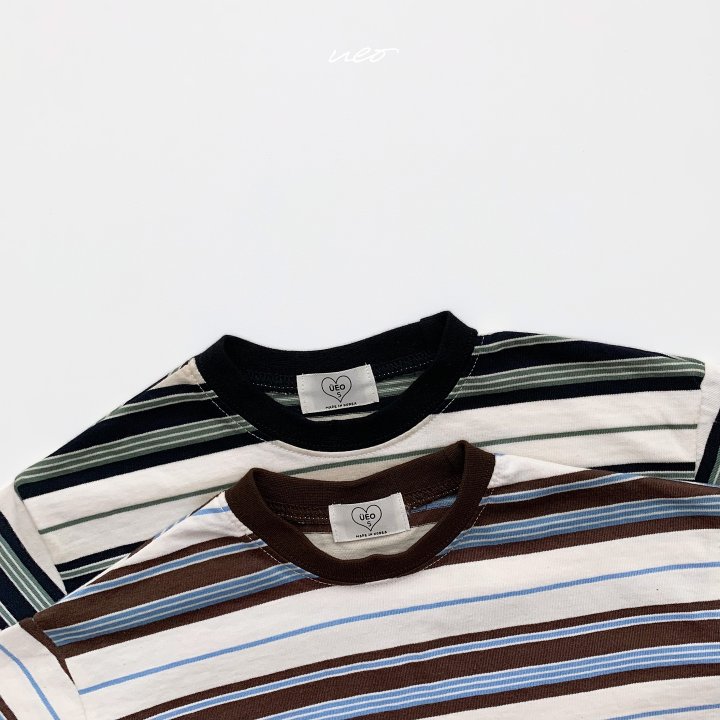 U Eo - Korean Children Fashion - #Kfashion4kids - Mocha Mousse Stripe Tee - 5