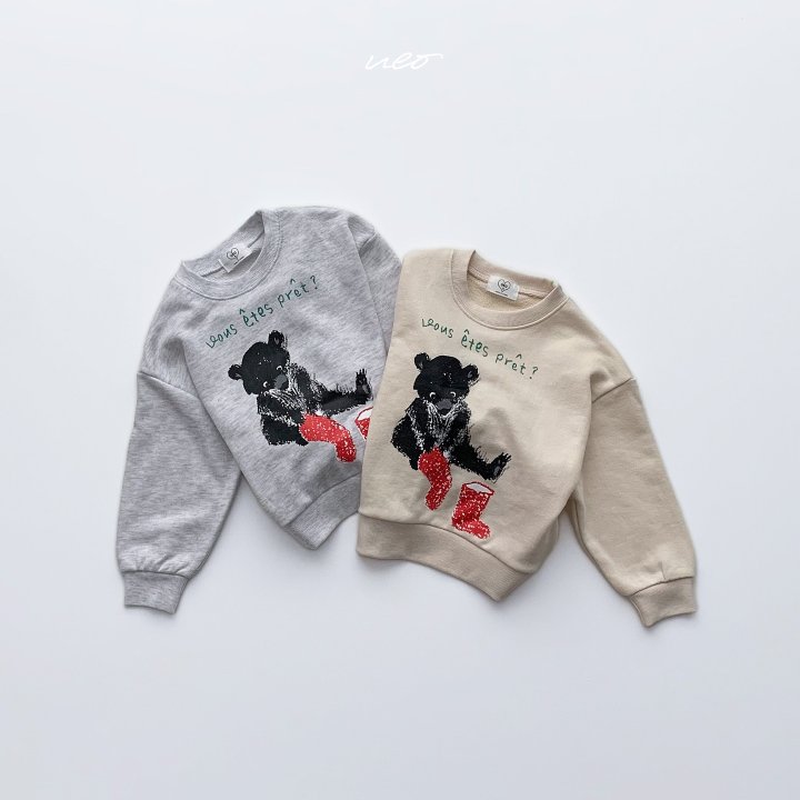 U Eo - Korean Children Fashion - #Kfashion4kids - Red Boots Bear Sweatshirt - 3