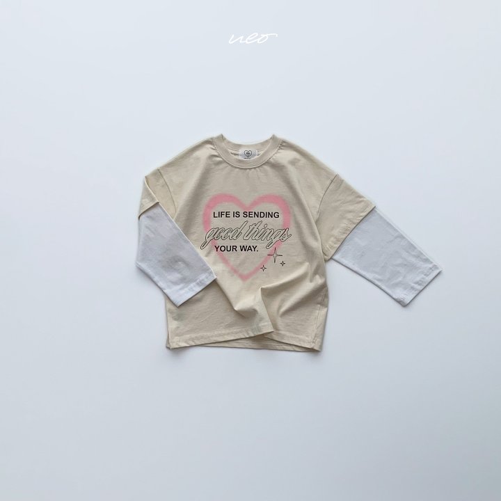 U Eo - Korean Children Fashion - #kidzfashiontrend - Cream Layered Boxy Tee - 4