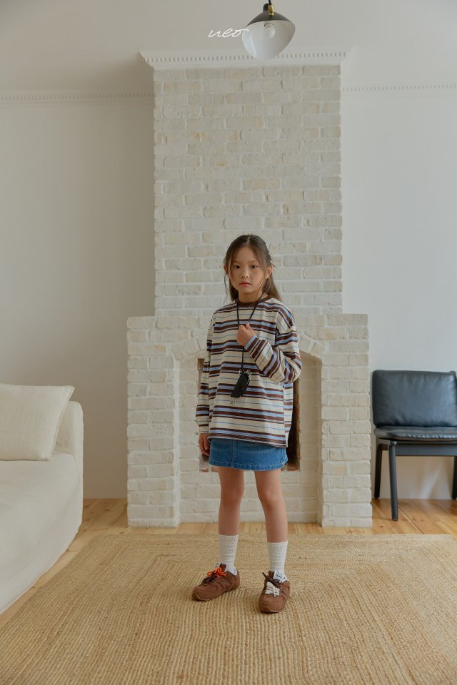U Eo - Korean Children Fashion - #childrensboutique - Mocha Mousse Stripe Tee - 12