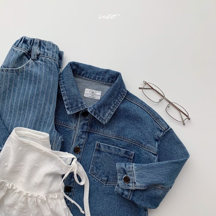 U Eo - Korean Children Fashion - #childrensboutique - Stripe Straight Denim Pants - 8