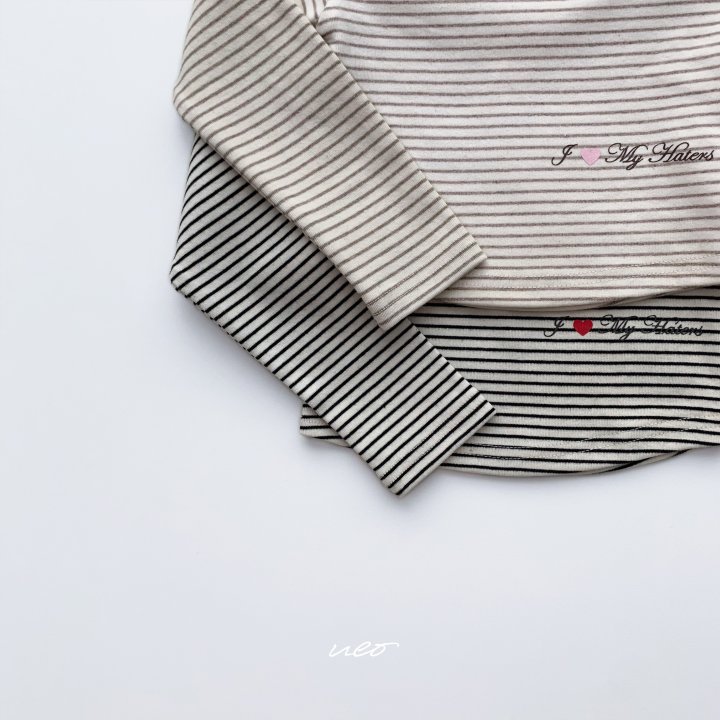 U Eo - Korean Children Fashion - #childrensboutique - Heart Stripe Tee - 3