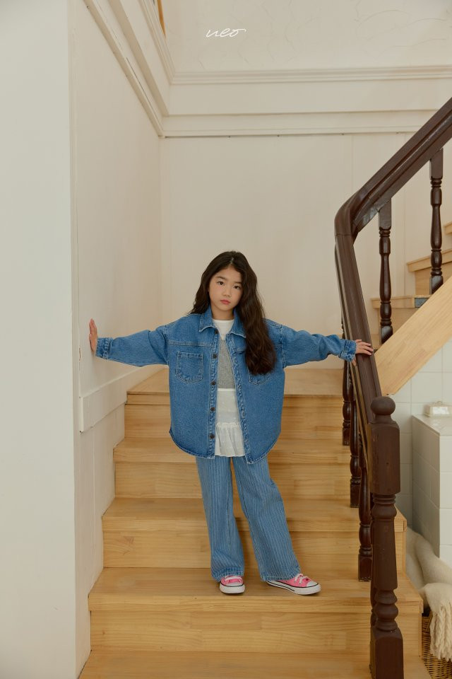 U Eo - Korean Children Fashion - #designkidswear - Stripe Straight Denim Pants - 9