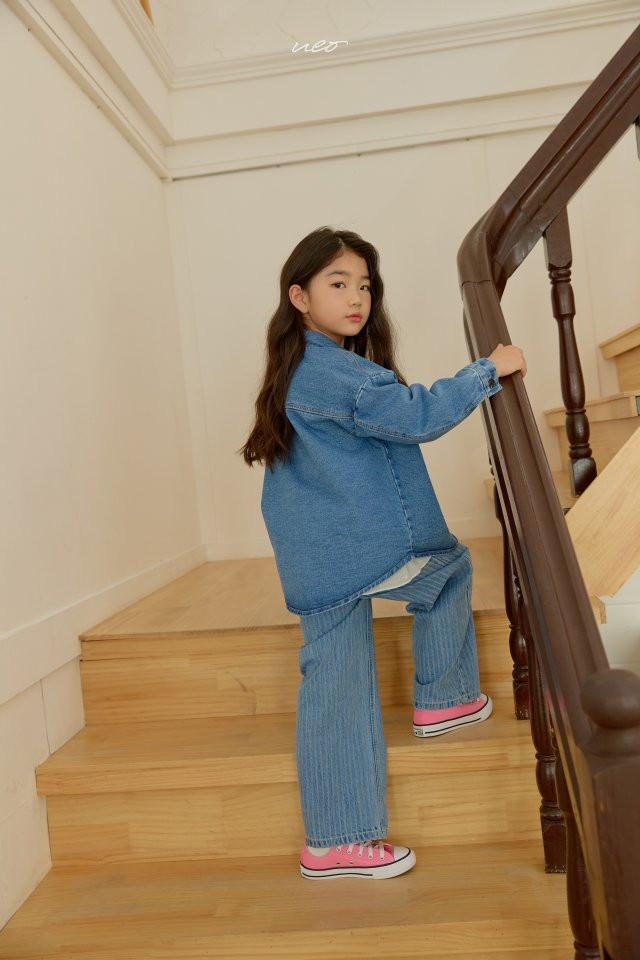 U Eo - Korean Children Fashion - #discoveringself - Stripe Straight Denim Pants - 10