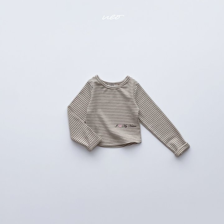 U Eo - Korean Children Fashion - #discoveringself - Heart Stripe Tee - 5