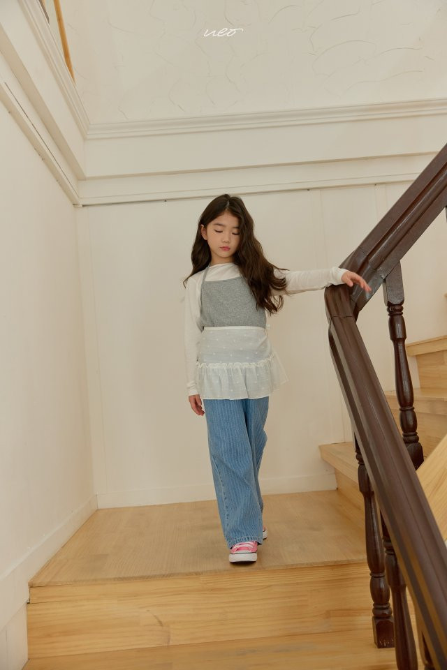 U Eo - Korean Children Fashion - #fashionkids - Stripe Straight Denim Pants - 11