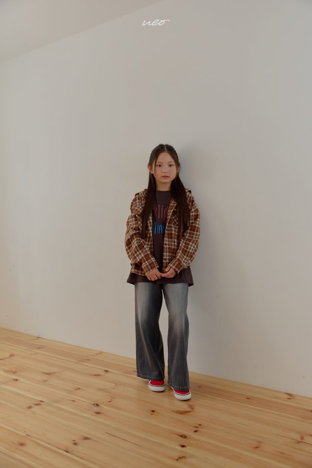 U Eo - Korean Children Fashion - #kidsshorts - Teto Check Hoodie Shirt - 8