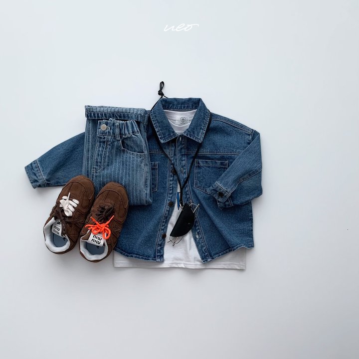 U Eo - Korean Children Fashion - #kidsshorts - Wild Denim Shacket - 7