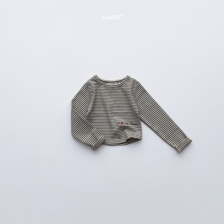 U Eo - Korean Children Fashion - #kidsshorts - Heart Stripe Tee - 7