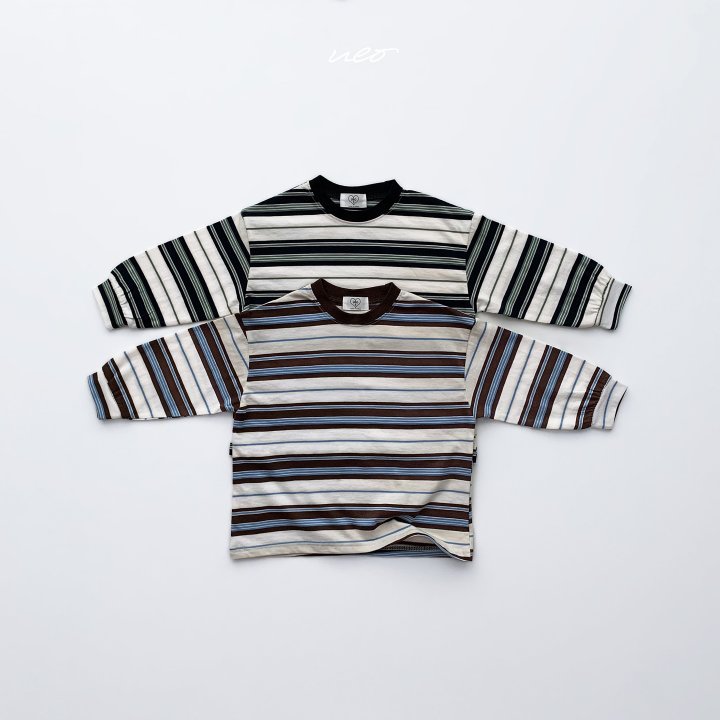U Eo - Korean Children Fashion - #kidsstore - Mocha Mousse Stripe Tee - 3