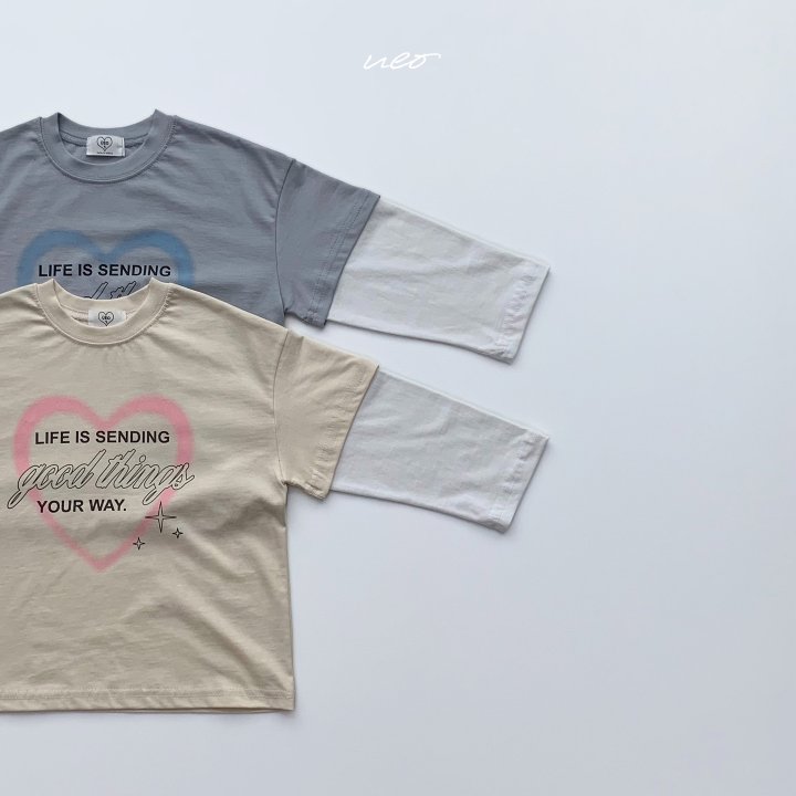 U Eo - Korean Children Fashion - #kidzfashiontrend - Cream Layered Boxy Tee - 3