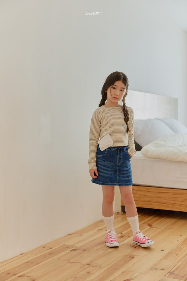 U Eo - Korean Children Fashion - #kidzfashiontrend - Heart Stripe Tee - 9