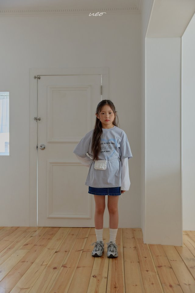 U Eo - Korean Children Fashion - #minifashionista - Cream Layered Boxy Tee - 7