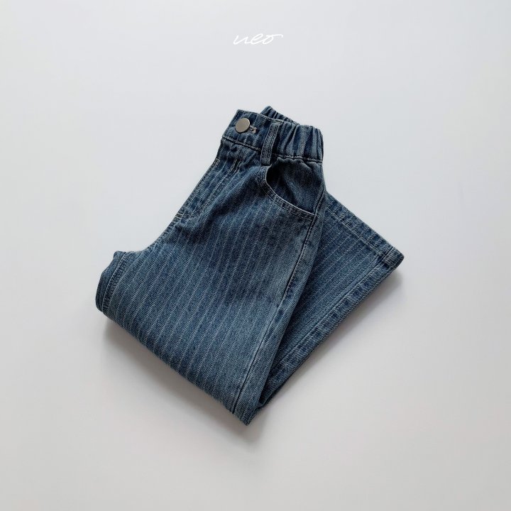 U Eo - Korean Children Fashion - #prettylittlegirls - Stripe Straight Denim Pants - 3