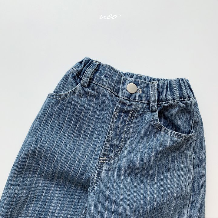 U Eo - Korean Children Fashion - #prettylittlegirls - Stripe Straight Denim Pants - 4