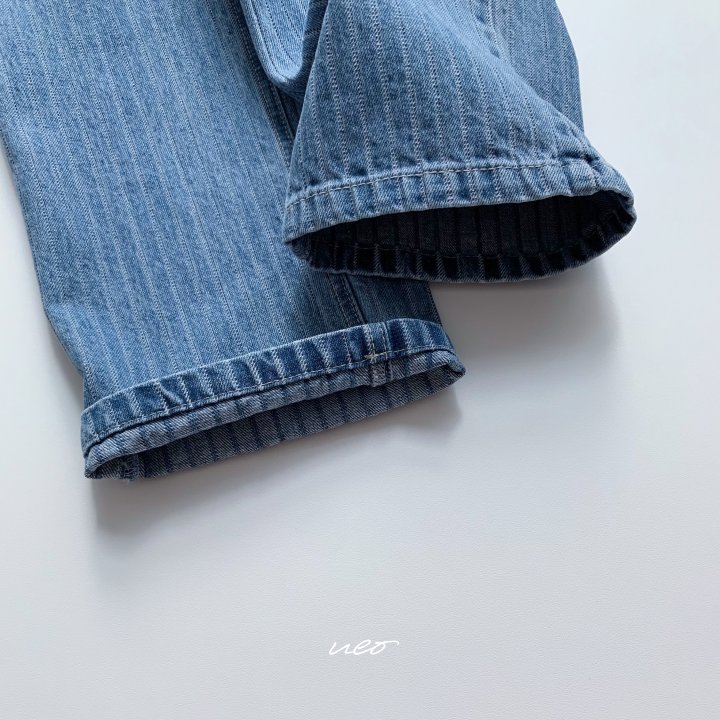 U Eo - Korean Children Fashion - #toddlerclothing - Stripe Straight Denim Pants - 5