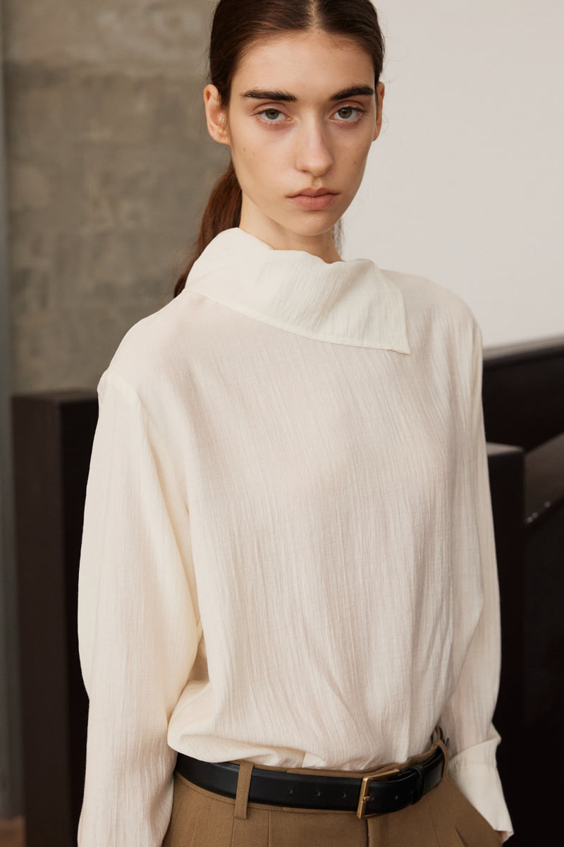 Understanding - Korean Women Fashion - #momslook - Side Button Collar Blouse - 2